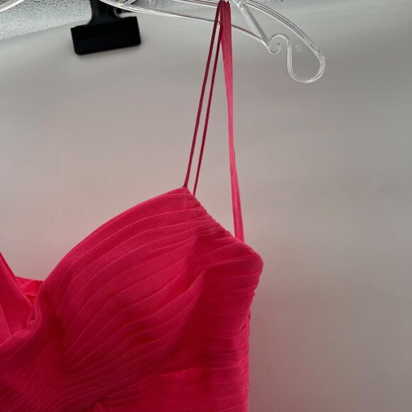 Hailey Logan A-Line Mini Floret Dress Spaghetti Straps Sweetheart Neck Pink 1/2 - Picture 3 of 9